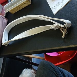 White crossbody strap